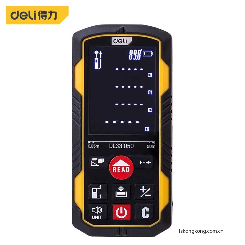 DELI/得力  DL331050  激光测距仪50m大屏语音锂电(黄)(台)