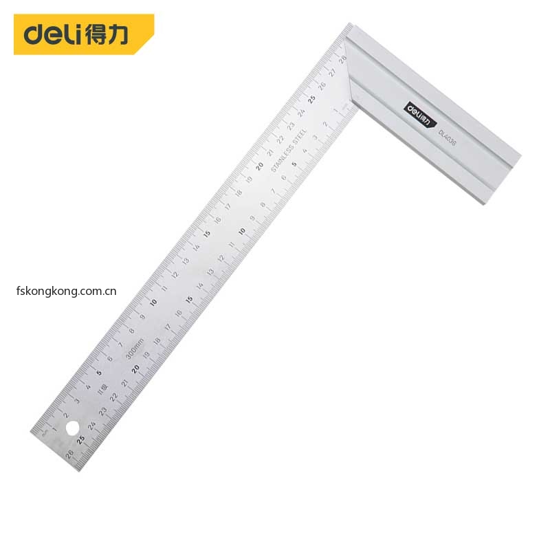DELI/得力 DL4036 钢角尺300mm铝型材(银)(把)