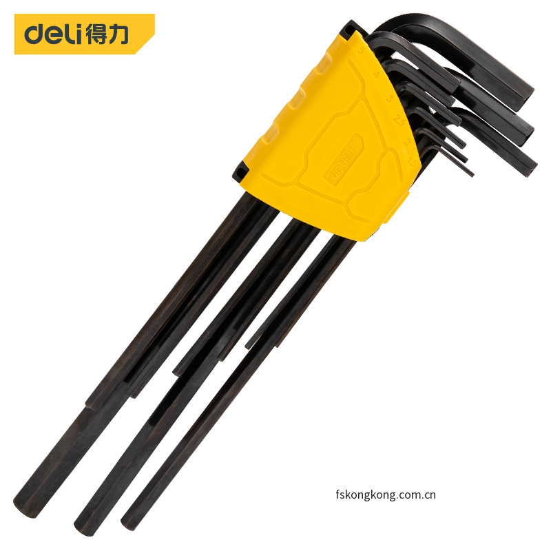 DELI/得力 DL231309H 发黑特长平头内六角组套9件套(黑)(套)