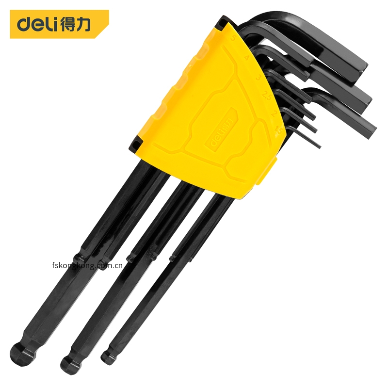 DELI/得力 DL232209H 发黑加长球头内六角组套9件套(黑)(套)