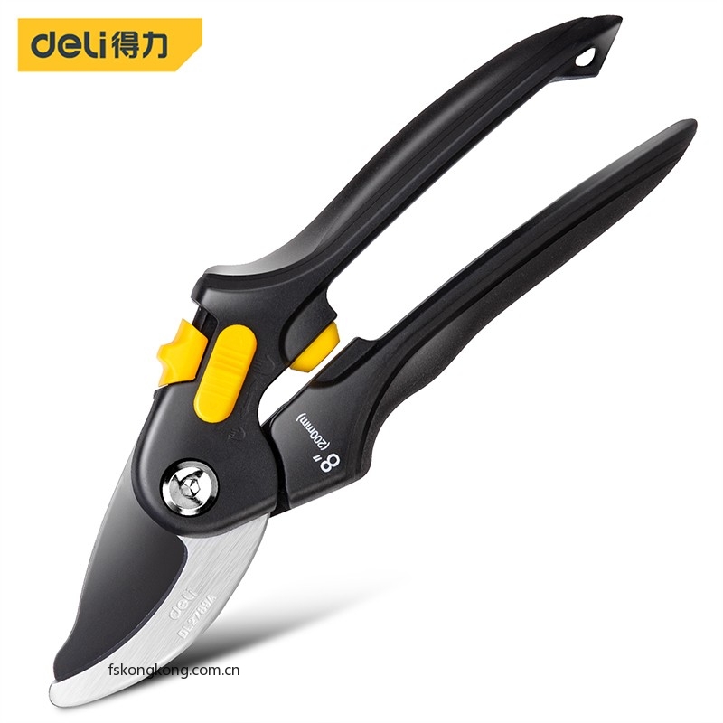 DELI/得力 DL2789A 修枝剪8寸SK5特氟龙刀头双开口(绿)(把)