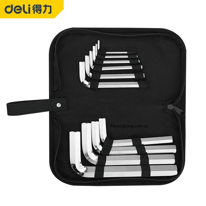 DELI/得力 DL3110 标准平头内六角组套10件套布包(银)(套)