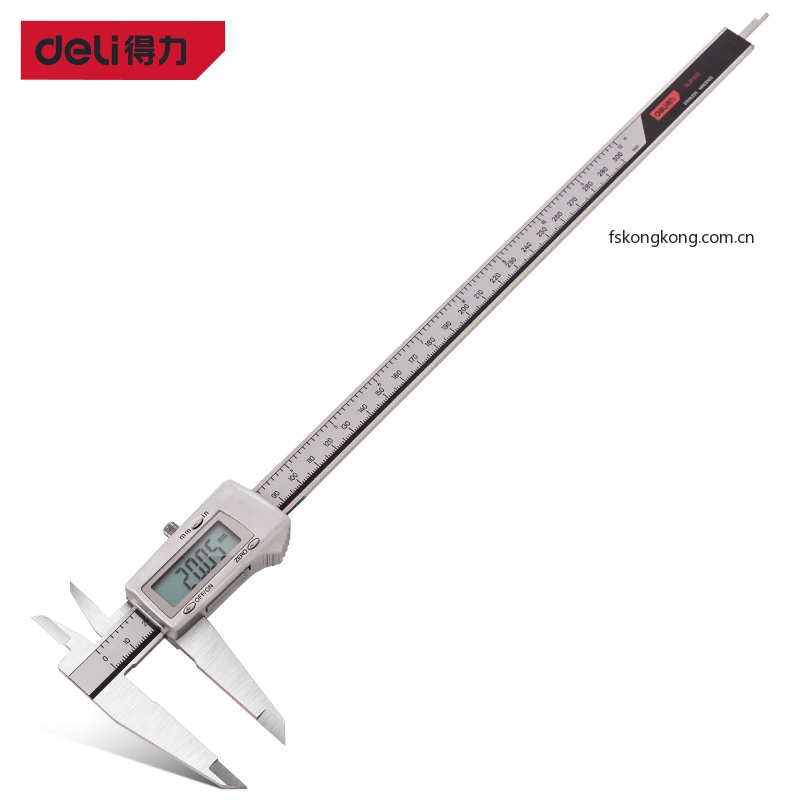 DELI/得力 DL311300 数显卡尺300mm锌合金专业(红)(把)