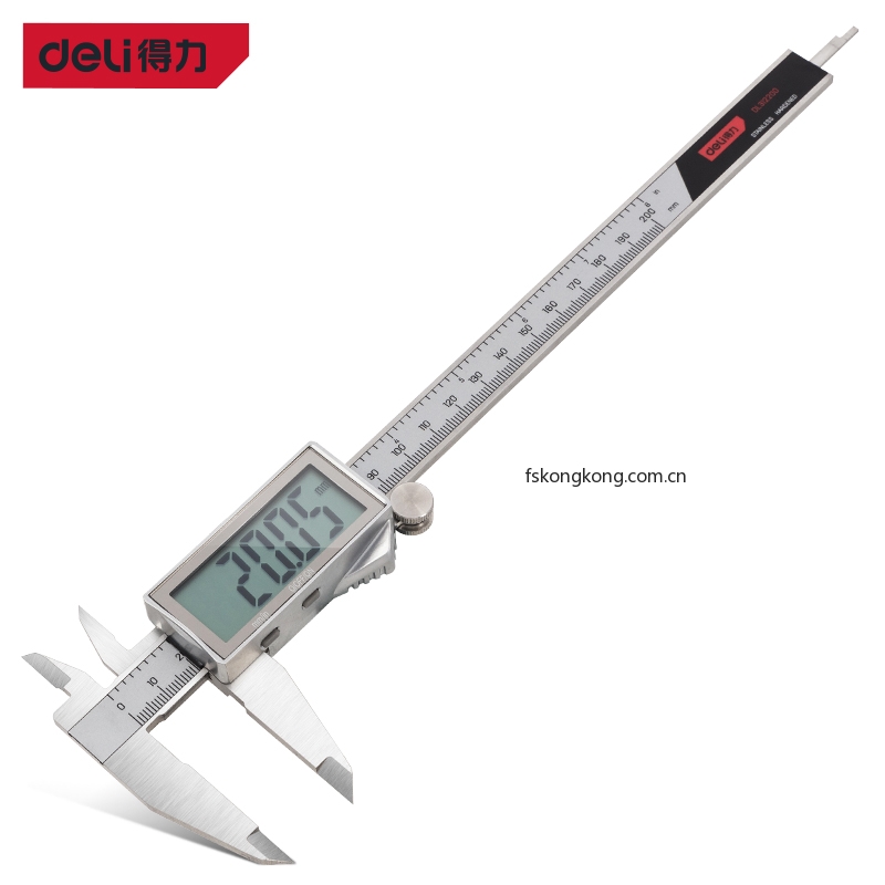 DELI/得力 DL312200 数显卡尺200mm全屏(红)(把)