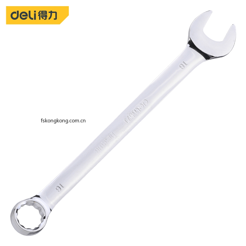 DELI/得力 DL33116 镜面两用扳手16mm铬钒钢(银)(把)