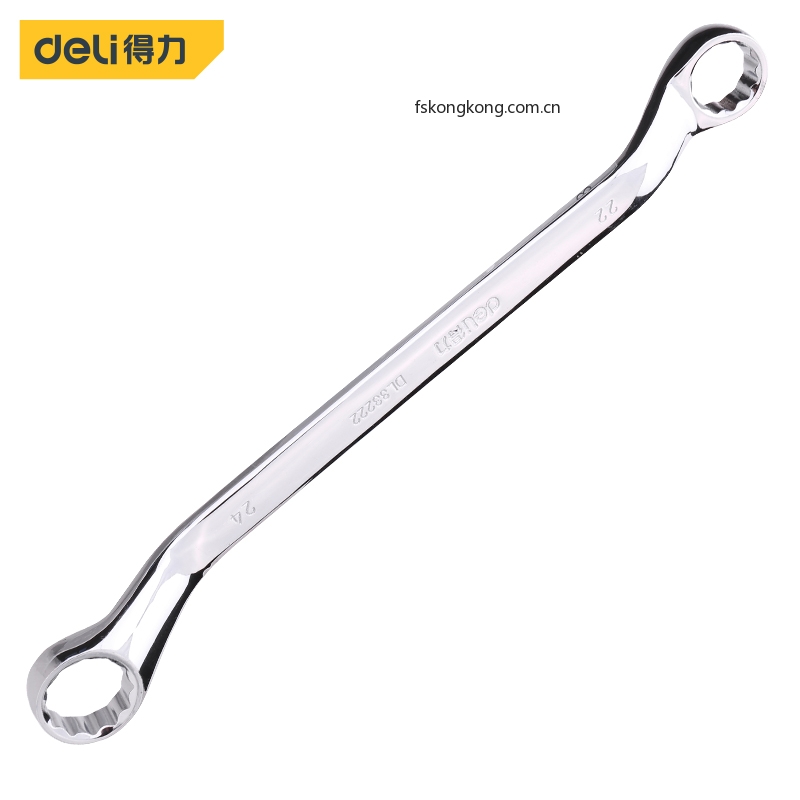 DELI/得力 DL33222 镜面双梅花扳手22x24mm铬钒钢(银)(把)