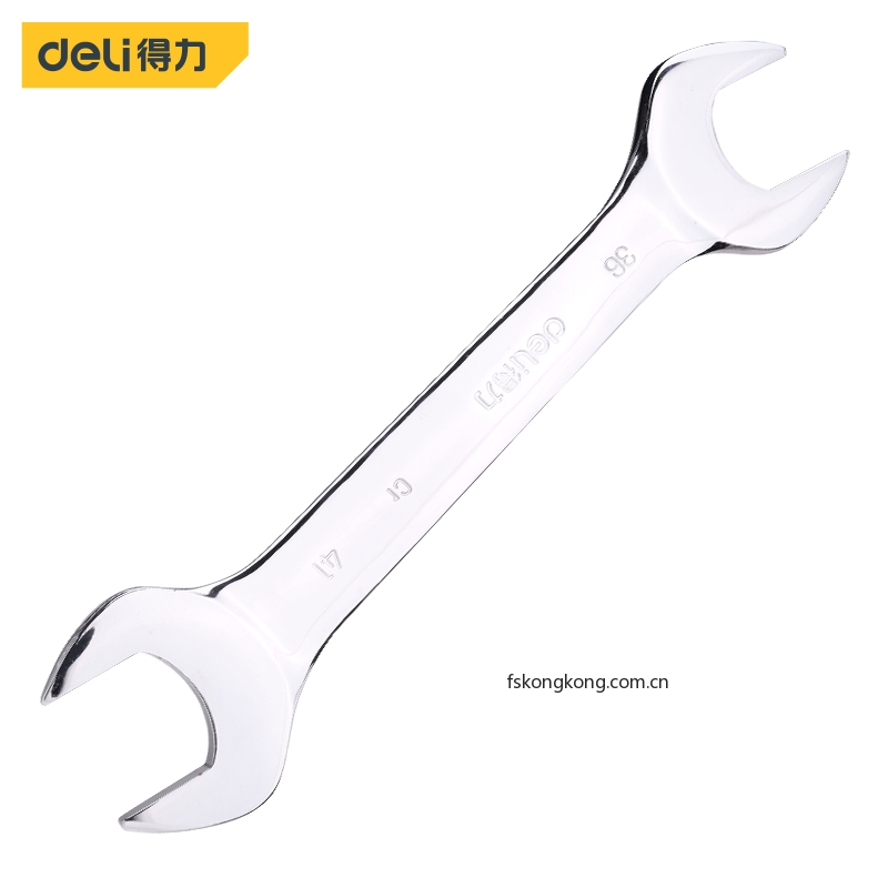 DELI/得力 DL33328 镜面双开口扳手36x41mm铬钒钢(银)(把)