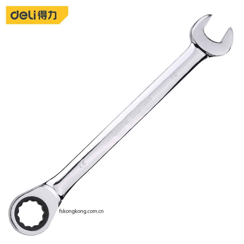 DELI/得力  DL34130  镜面两用棘轮快扳30mm(银)(把)