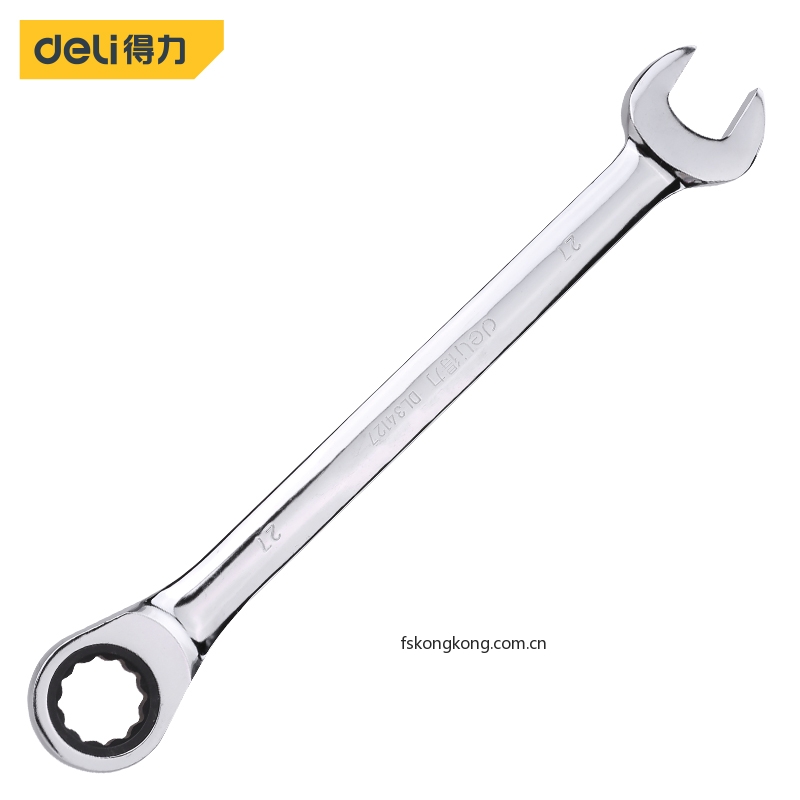 DELI/得力 DL34132 镜面两用棘轮快扳32mm(银)(把)