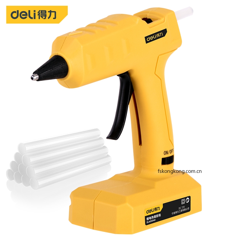 DELI/得力 DL403040 锂电热熔胶枪7.2V2000mAh(黄)(把)