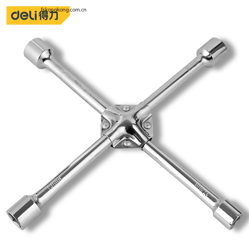 DELI/得力 DL4414 十字轮胎扳手14寸-17x19x21x23mm(银)(把