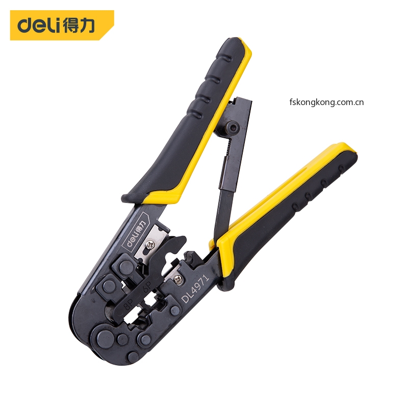 DELI/得力 DL4971 网络钳4/6/8P棘轮(黄)(把)