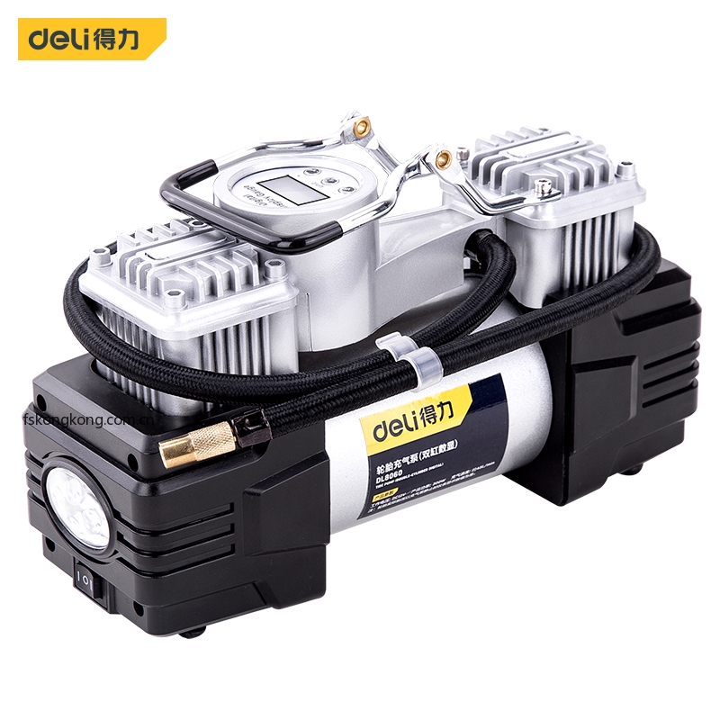 DELI/得力 DL8060 充气泵120W有线数显式双30缸传统型(银)(台)